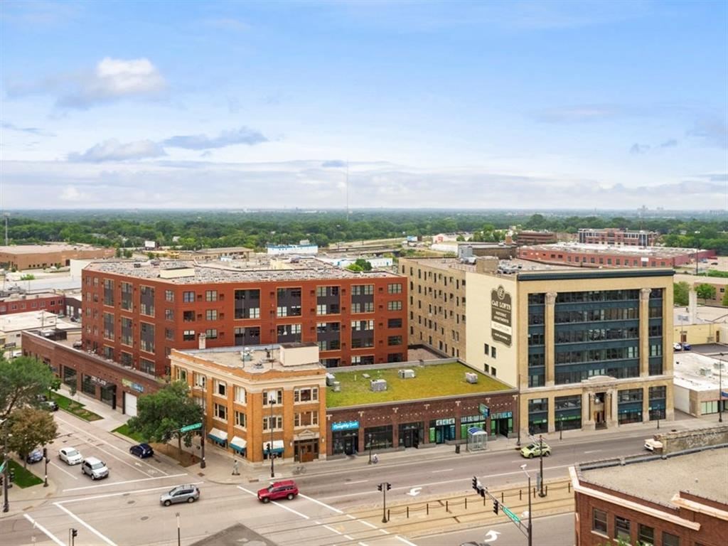 a view of the city from the roof of a building