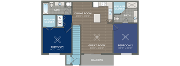a floor plan of a living room and a dining room