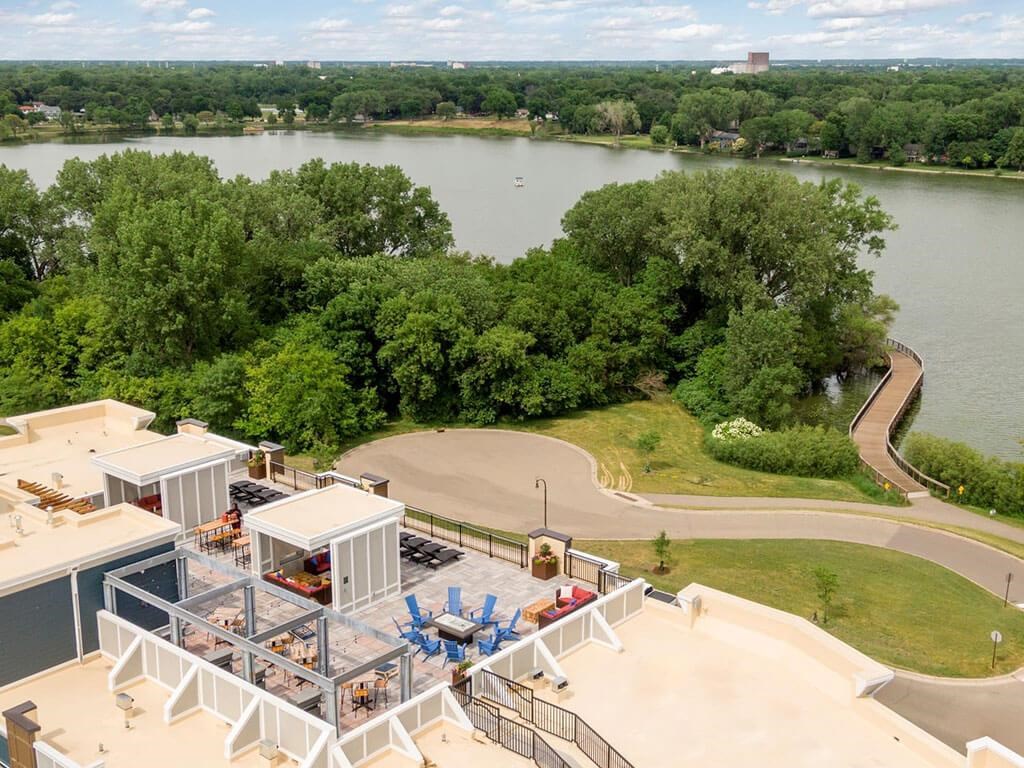 Rooftop overlooking Lake