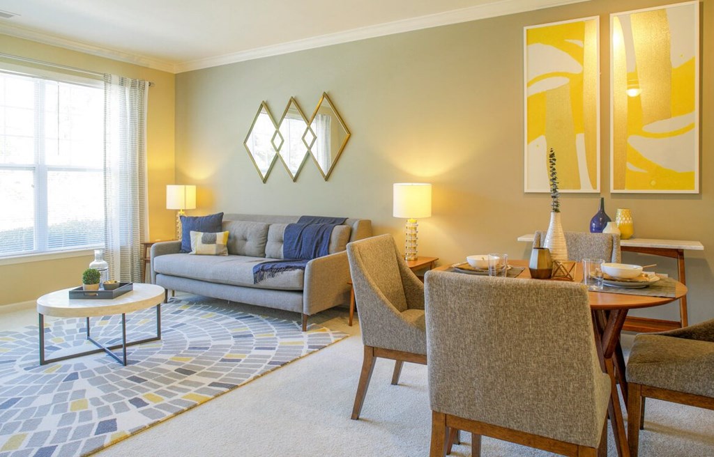 Living room and dining at Cascades at Tinton Falls, Tinton Falls, NJ