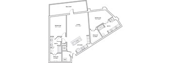 A black and white image of a house floor plan.