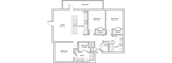 A black and white image of a house floor plan.