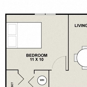 Mustang Floorplan - 1 bed, 1 bath, 503 square feet. Mustang Floorplan - 1 bed, 1 bath, 503 square feet.