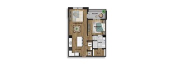a floor plan of a house with a wooden floor