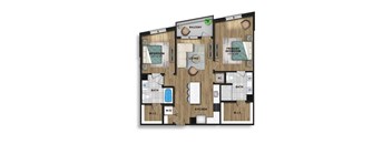 a floor plan of a house with a wooden floor