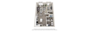 a floor plan of a 1 bedroom with a bathroom and a living room