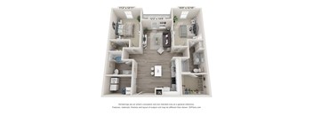 a 3d floor plan of a bedroom with a bathroom