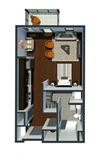 Studio Apartment - 560 sq.ft Luxury Nashville Apartments for Rent