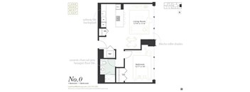 One bedroom floorplan at Landmark West Loop Apartments in Chicago, IL