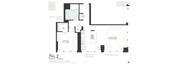 One bedroom floorplan at Landmark West Loop Apartments in Chicago, IL