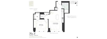 One bedroom floorplan at Landmark West Loop Apartments in Chicago, IL