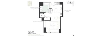 Studio floorplan at Landmark West Loop Apartments in Chicago, IL