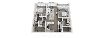 2 bed 2 bath floorplan