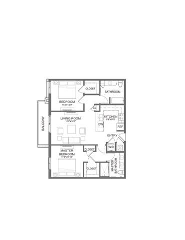 the positions of the floor plans of the two bedrooms