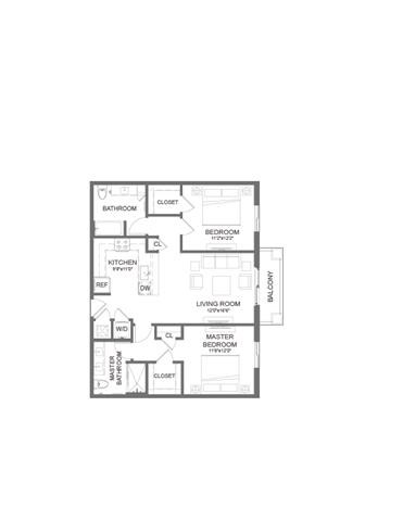 the floor plan of the house drawn on a white background