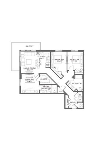 the floor plan of the apartment