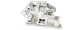 a floor plan of a house with a bedroom and a living room