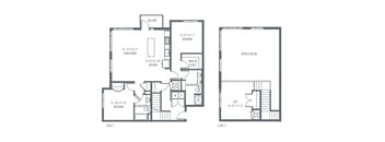 A black and white image of a two level house plan.
