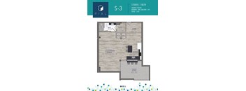 a floor plan of a unit with a bedroom and a bathroom
