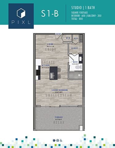 floor plan of a 1 bedroom floor plan