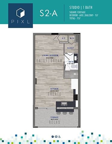 floor plan of a studio apartment