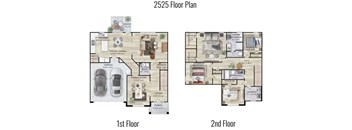 the floor plan of the first floor and the second floor