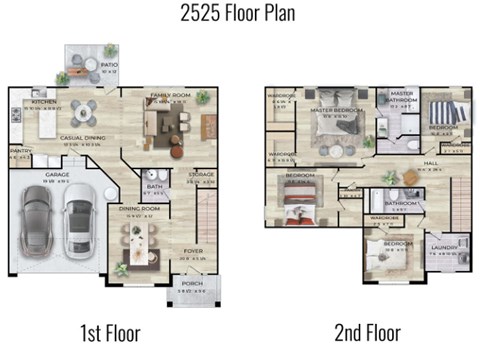the floor plan of the first floor and the second floor