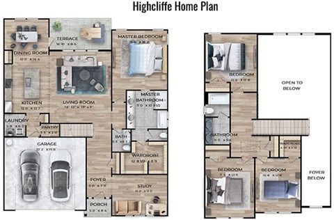 two floor plans for a home plan