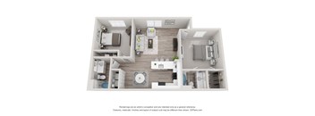 a 1 bedroom floorplan is shown in this illustration