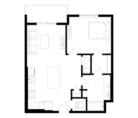 A black and white image of a floor plan for a house.