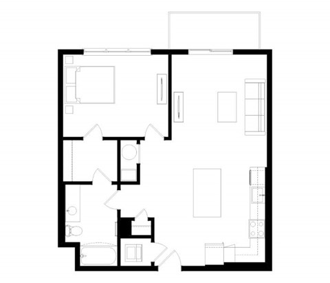 A black and white image of a floor plan for a house.