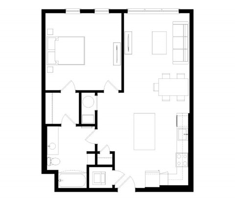 A black and white image of a floor plan of a house.