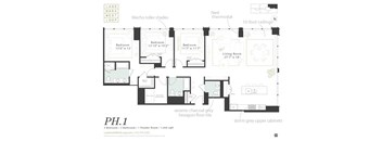 A floor plan for a home with three bedrooms and a living room.