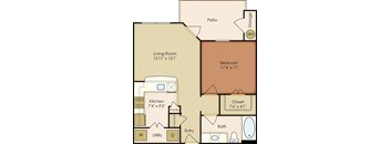 a floor plan of a living room and a kitchen