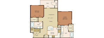 a floor plan of a living room and a dining room