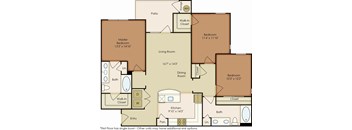 a floor plan of a living room and a dining room