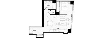 A floor plan of a house with labeled rooms such as Wash, Sleep, Work, Cook, and Live Dine.