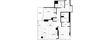 A floor plan of a house with labeled rooms such as "RELAX," "WORK," "DINE," and "COOK."