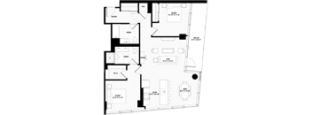 A floor plan of a house with labeled rooms such as W.I.C., SLEEP, and DINE.