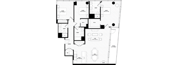 A black and white floor plan of a house with labeled rooms and dimensions.