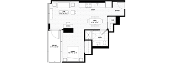 A floor plan of a house with labeled rooms such as "LIVE", "COOK", "ENTER", "DINE", "W/D", "WORK", "RELAX", and "SLEEP".