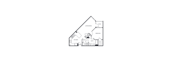 A black and white diagram of a house layout with labeled rooms.
