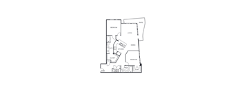A black and white image of a house floor plan.