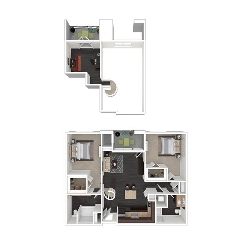 a floor plan of a house with a staircase