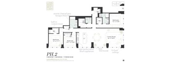 A penthouse three bedroom floorplan at Landmark West Loop Apartments in Chicago, IL