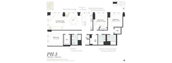 A penthouse three bedroom floorplan at Landmark West Loop Apartments in Chicago, IL