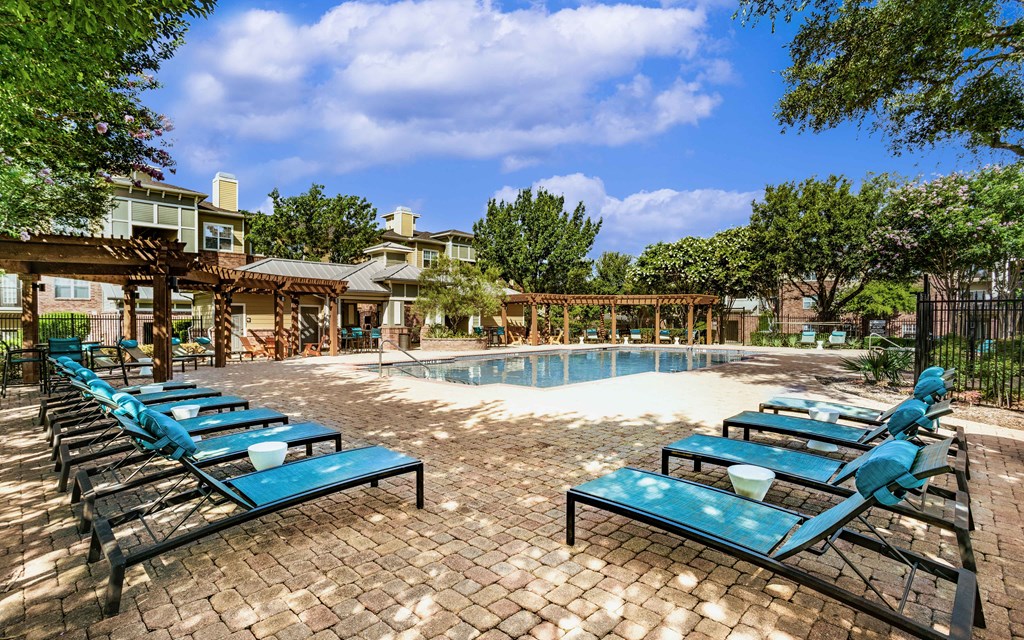 take a dip in the resort style pool