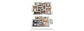 Raritan 3 bed and 2.5 bath 2D townhome floor plan
