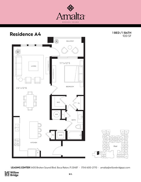 the floor plan of residence a4