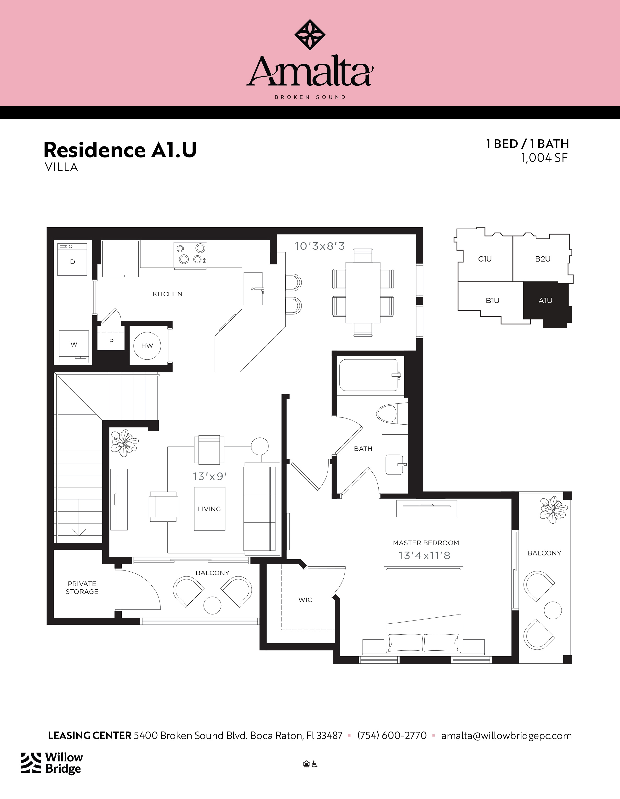 the floor plan of residence a1u